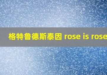 格特鲁德斯泰因 rose is rose